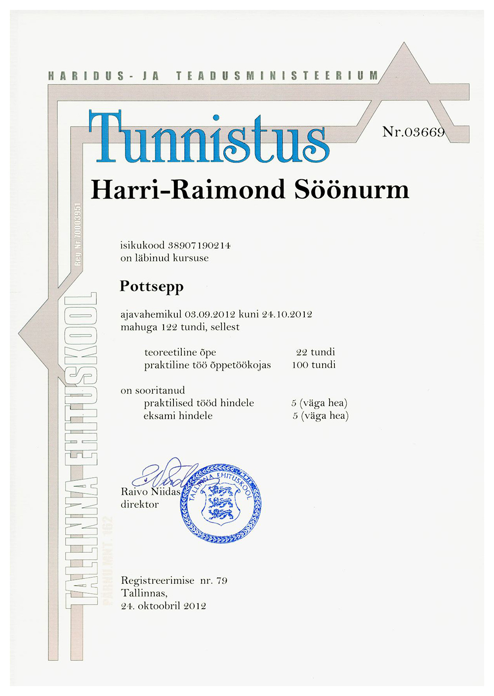 Harri-Raimond Söönurm - Tunnistus - Ahjukivi